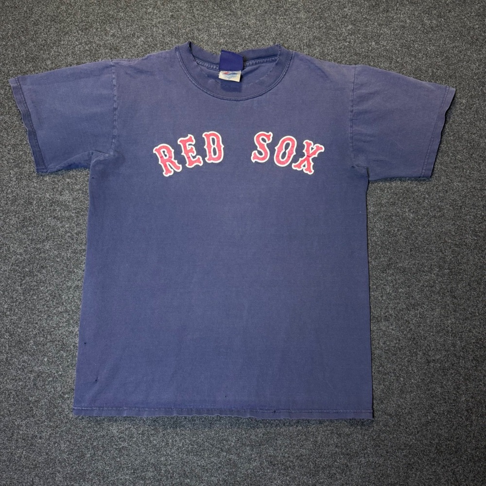 Vintage Majestic T-Shirt Mens M Blue Red Sox Williams 9 Cooperstown Collection